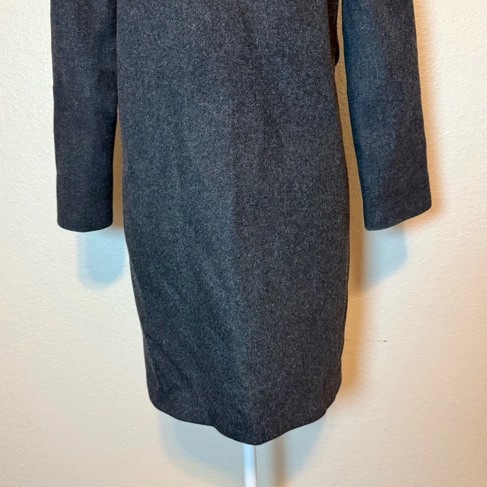 J. Crew Cashmere & Wool Harriet Plum Pea Coat Charcoal Gray Size 0 Petite - Picture 9 of 15